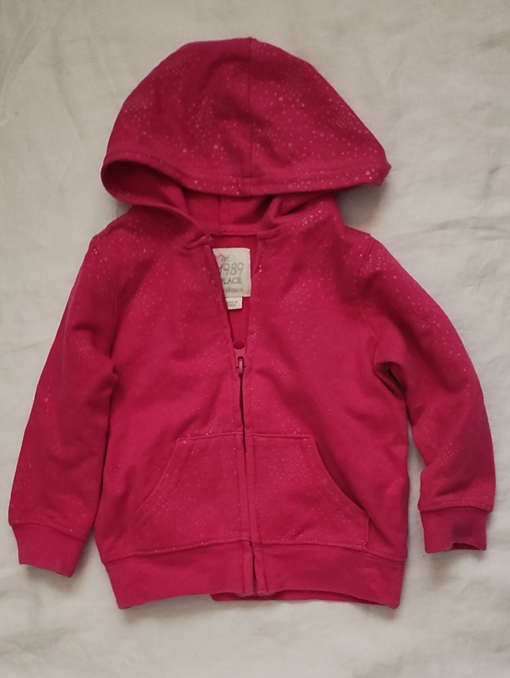 The Children's Place Hot Pink Hooded Zip Sweatshirt